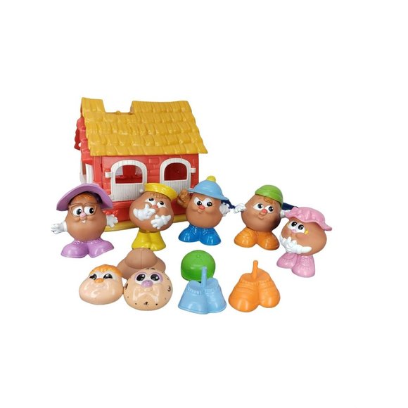 Vintage Lot Baby Potatoe Heads Spud‎ Kids Red Barns Shoes Hats 5 kids - Picture 1 of 11
